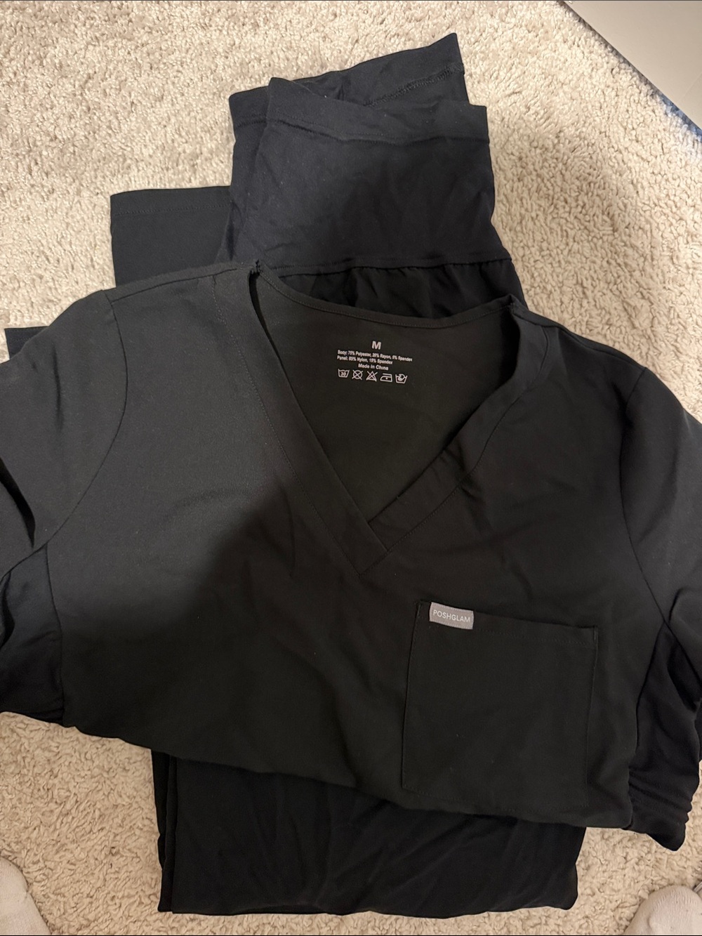 Women black maternity scrubs